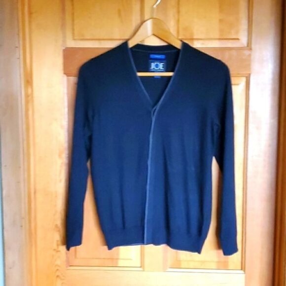 Joseph Abboud JOE Slim Fit Black Covered Buttoned Sz. S Cardigan - Picture 1 of 9